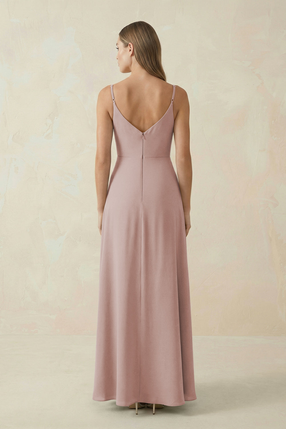 Cami Strap A-Line Chiffon Bridesmaid Dress in Toffee