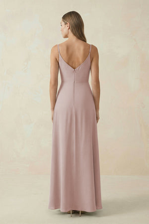Cami Strap A - Line Chiffon Bridesmaid Dress in Toffee - SHE IS ME Bridesmaid Dresses