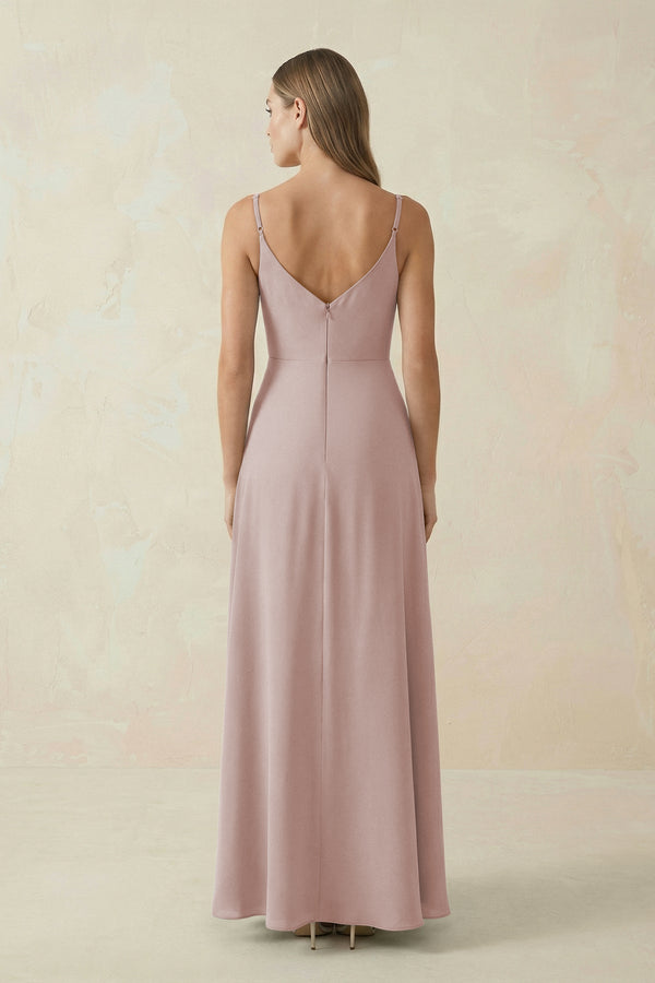Cami Strap A - Line Chiffon Bridesmaid Dress in Toffee - SHE IS ME Bridesmaid Dresses