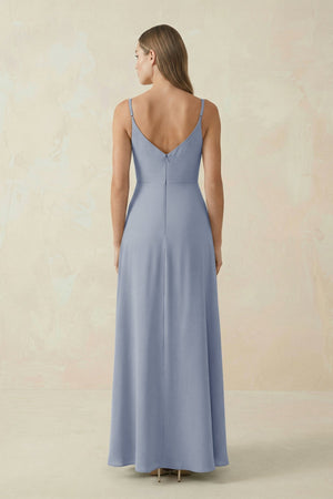 Cami Strap A - Line Chiffon Bridesmaid Dress in Twilight - SHE IS ME Bridesmaid Dresses