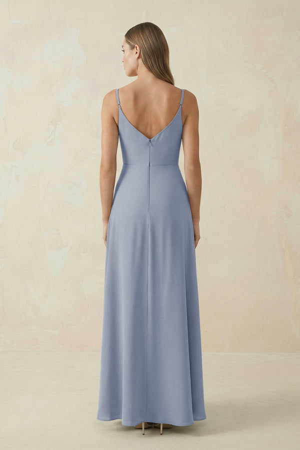 Cami Strap A - Line Chiffon Bridesmaid Dress in Twilight - SHE IS ME Bridesmaid Dresses