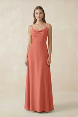 Cami Strap A - Line Chiffon Bridesmaid Dress in Wild Rose - KISS BRIDAL Bridesmaid Dresses