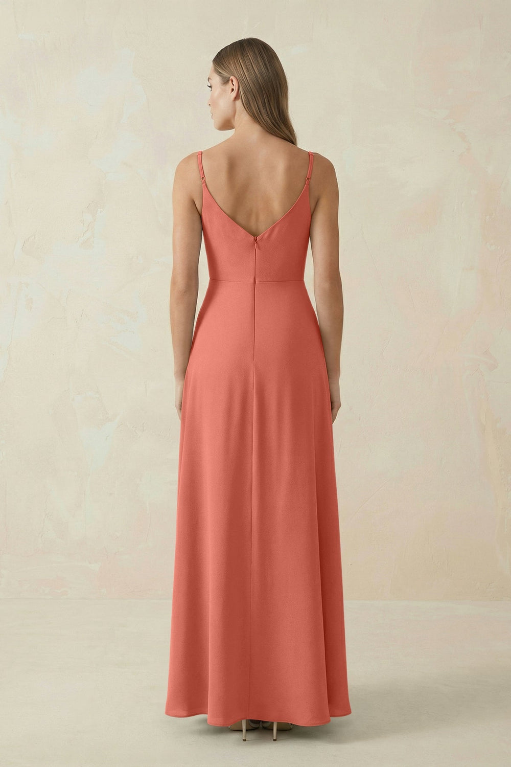 Cami Strap A - Line Chiffon Bridesmaid Dress in Wild Rose - KISS BRIDAL Bridesmaid Dresses