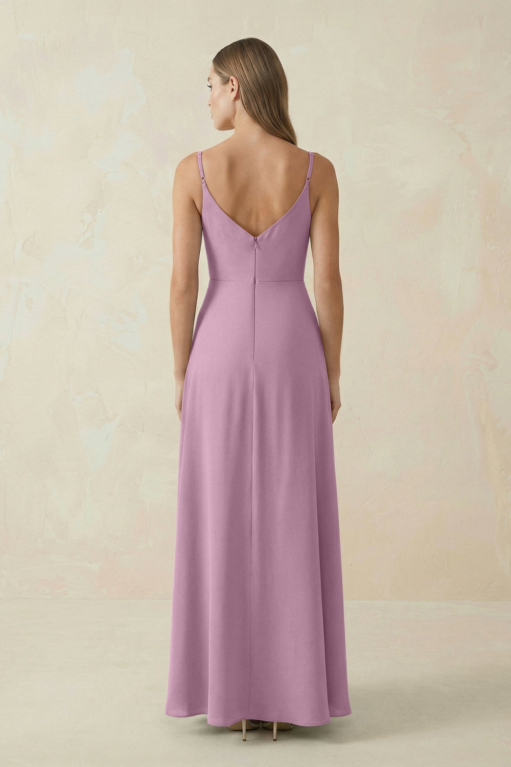 Cami Strap A - Line Chiffon Bridesmaid Dress in Wisteria - KISS BRIDAL Bridesmaid Dresses