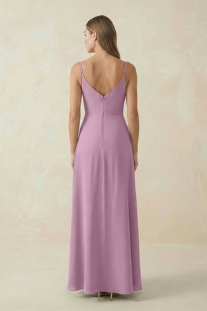 Cami Strap A - Line Chiffon Bridesmaid Dress in Wisteria - SHE IS ME Bridesmaid Dresses