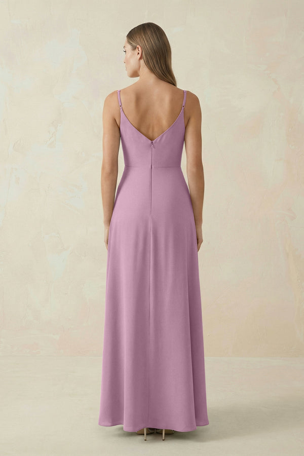Cami Strap A - Line Chiffon Bridesmaid Dress in Wisteria - SHE IS ME Bridesmaid Dresses