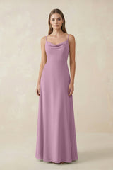 Cami Strap A - Line Chiffon Bridesmaid Dress in Wisteria - KISS BRIDAL Bridesmaid Dresses