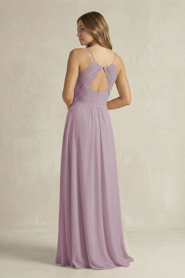 Cami Strap A - Line Chiffon Pleated Bridesmaid Dress in Dusk - SHE IS ME Bridesmaid Dresses