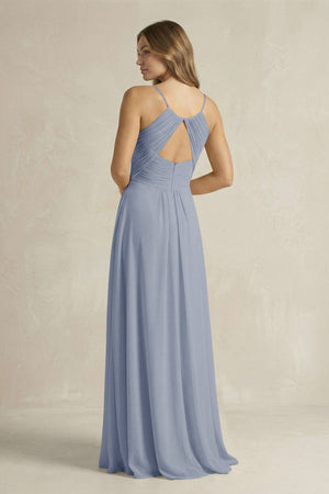 Cami Strap A - Line Chiffon Pleated Bridesmaid Dress in Twilight - SHE IS ME Bridesmaid Dresses
