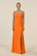Cami Strap Chiffon Sheath Bridesmaid Gown in Cinnamon - SHE IS ME BRIDESMAID DRESSES