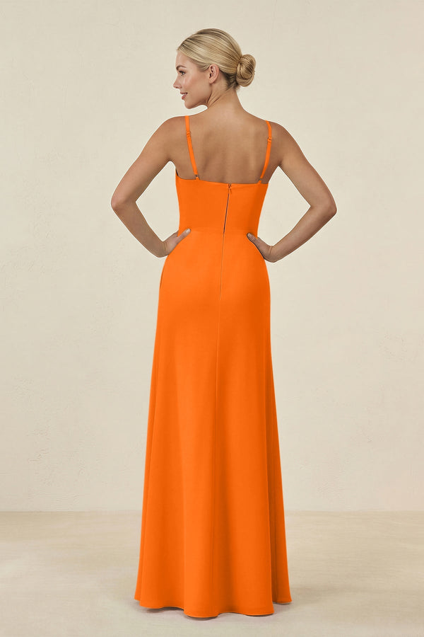 Cami Strap Chiffon Sheath Bridesmaid Gown in Cinnamon - SHE IS ME BRIDESMAID DRESSES