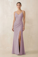Cami Strap Chiffon Sheath Bridesmaid Gown in Dusk - KISS BRIDAL Bridesmaid Dresses