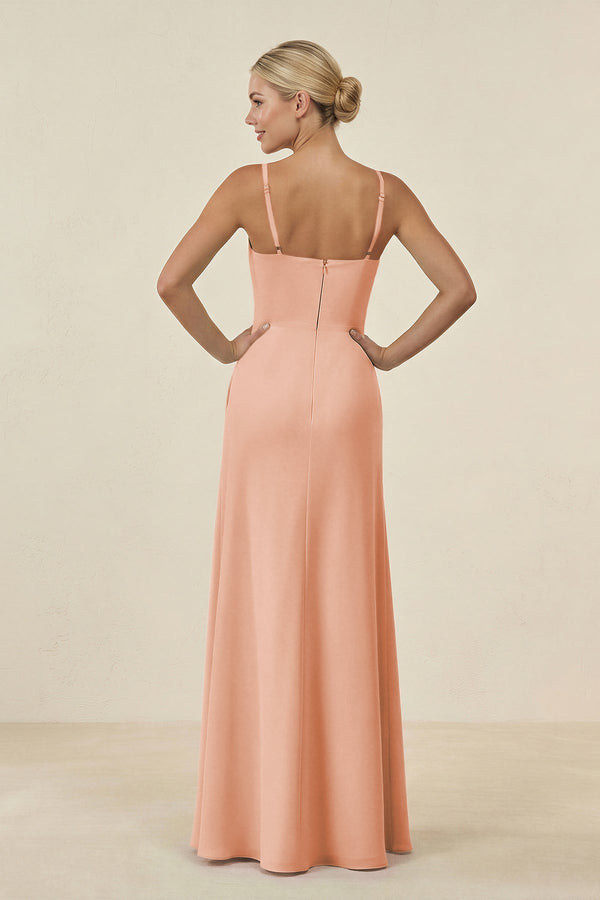 Cami Strap Chiffon Sheath Bridesmaid Gown in English Rose - SHE IS ME BRIDESMAID DRESSES