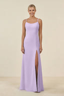 Cami Strap Chiffon Sheath Bridesmaid Gown in Lavender - SHE IS ME BRIDESMAID DRESSES