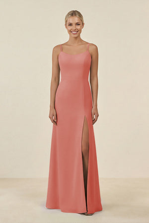 Cami Strap Chiffon Sheath Bridesmaid Gown in Mulberry - SHE IS ME BRIDESMAID DRESSES