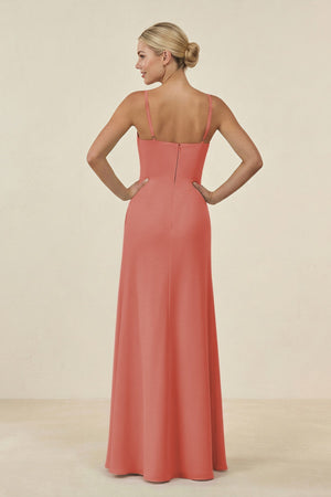 Cami Strap Chiffon Sheath Bridesmaid Gown in Mulberry - SHE IS ME BRIDESMAID DRESSES