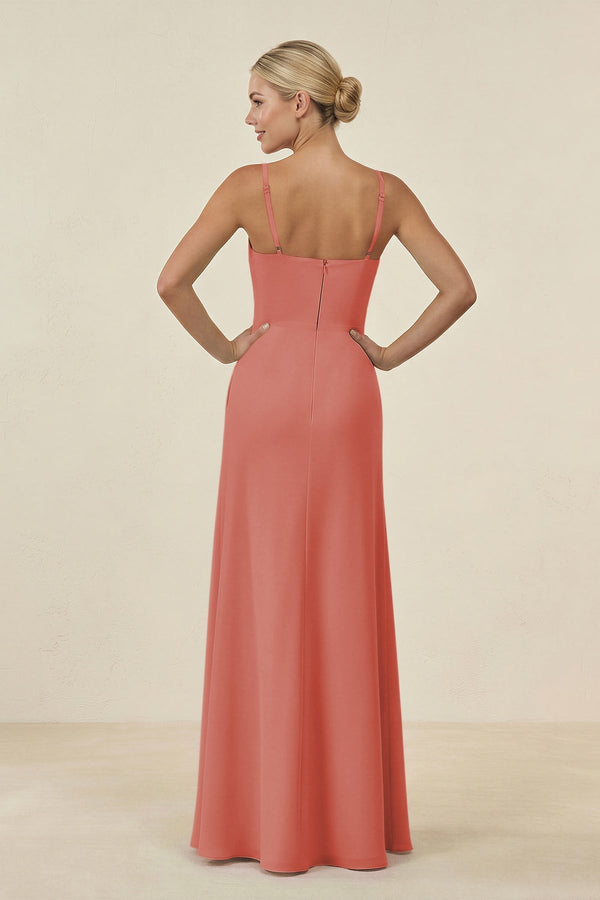 Cami Strap Chiffon Sheath Bridesmaid Gown in Mulberry - SHE IS ME BRIDESMAID DRESSES