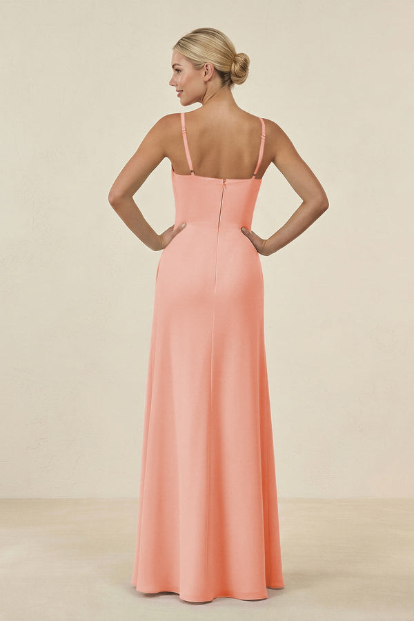 Cami Strap Chiffon Sheath Bridesmaid Gown in Rose Petal - SHE IS ME BRIDESMAID DRESSES