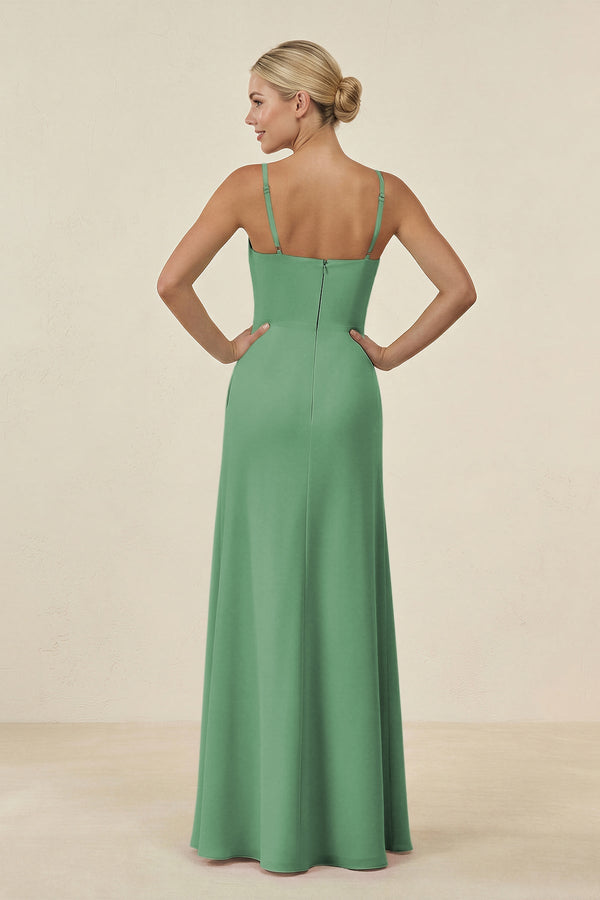 Cami Strap Chiffon Sheath Bridesmaid Gown in Sea Glass - SHE IS ME BRIDESMAID DRESSES