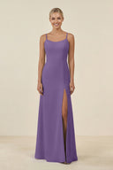 Cami Strap Chiffon Sheath Bridesmaid Gown in Tahiti - SHE IS ME BRIDESMAID DRESSES