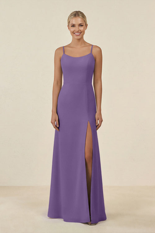 Cami Strap Chiffon Sheath Bridesmaid Gown in Tahiti - SHE IS ME BRIDESMAID DRESSES