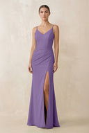 Cami Strap Chiffon Sheath Bridesmaid Gown in Tahiti - KISS BRIDAL Bridesmaid Dresses