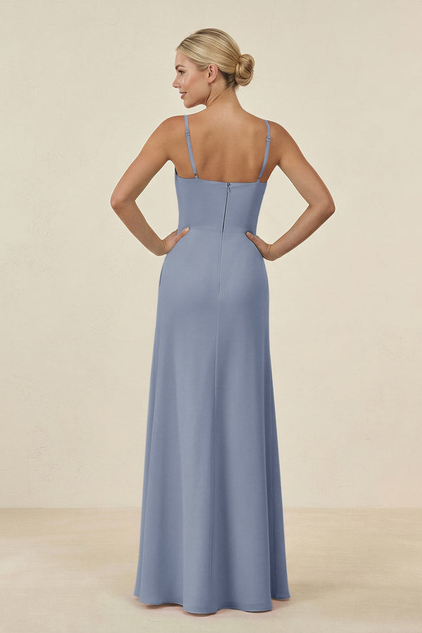 Cami Strap Chiffon Sheath Bridesmaid Gown in Twilight - SHE IS ME BRIDESMAID DRESSES