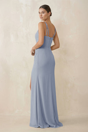 Cami Strap Chiffon Sheath Bridesmaid Gown in Twilight - KISS BRIDAL Bridesmaid Dresses