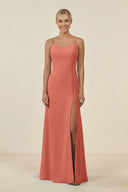 Cami Strap Chiffon Sheath Bridesmaid Gown in Wild Rose - SHE IS ME BRIDESMAID DRESSES