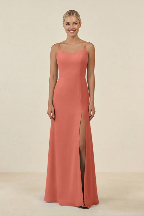 Cami Strap Chiffon Sheath Bridesmaid Gown in Wild Rose - SHE IS ME BRIDESMAID DRESSES