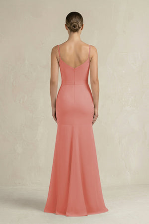 Cami Strap Mermaid Ruffled Chiffon Bridesmaid Dress in Mulberry - KISS BRIDAL Bridesmaid Dresses