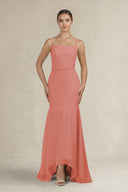 Cami Strap Mermaid Ruffled Chiffon Bridesmaid Dress in Mulberry - KISS BRIDAL Bridesmaid Dresses