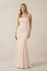 Cami Strap Ruffled Satin Bridesmaid Dress With Bow in Buttercream | KISSBRIDAL