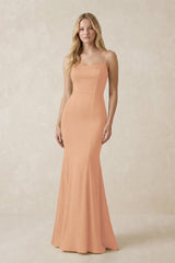 Cami Strap Ruffled Satin Bridesmaid Dress With Bow in Golden Champagne | KISSBRIDAL