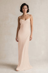 Cami Strap Sheath Satin Bridesmaid Dress in Buttercream | KISSBRIDAL