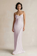 Cami Strap Sheath Satin Bridesmaid Dress in Dusk - KISS BRIDAL Bridesmaid Dresses