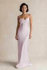 Cami Strap Sheath Satin Bridesmaid Dress in Dusk - KISS BRIDAL Bridesmaid Dresses