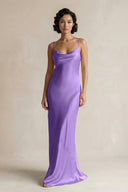 Cami Strap Sheath Satin Bridesmaid Dress in Lilac - KISS BRIDAL Bridesmaid Dresses