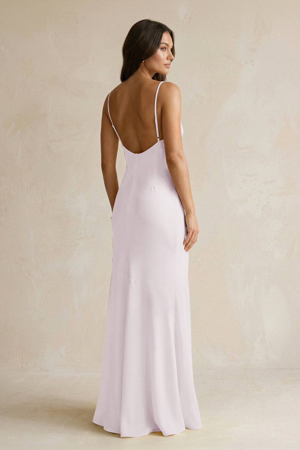 Cami Strap Sheath Satin Bridesmaid Dress With Slit in Dusk - KISS BRIDAL Bridesmaid Dresses