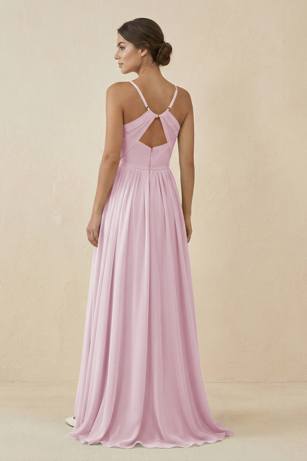 Sweetheart A-Line Chiffon Bridesmaid Dress in Candy Pink