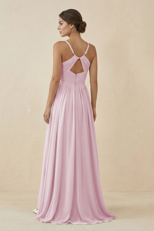 Candy Pink Sweetheart A-Line Chiffon Bridesmaid Dress (2) | KISSBRIDAL