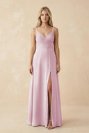 Candy Pink Sweetheart A-Line Pleated Chiffon Bridesmaid Dress | KISSBRIDAL
