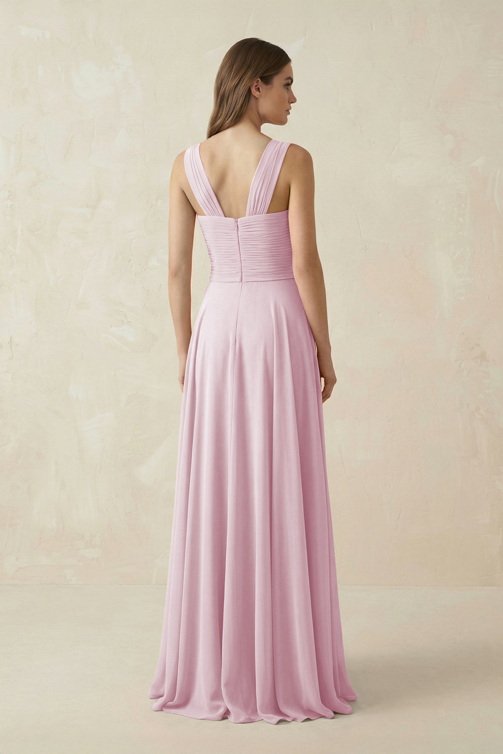 Sweetheart Pleated A-Line Chiffon Bridesmaid Dress in Candy Pink