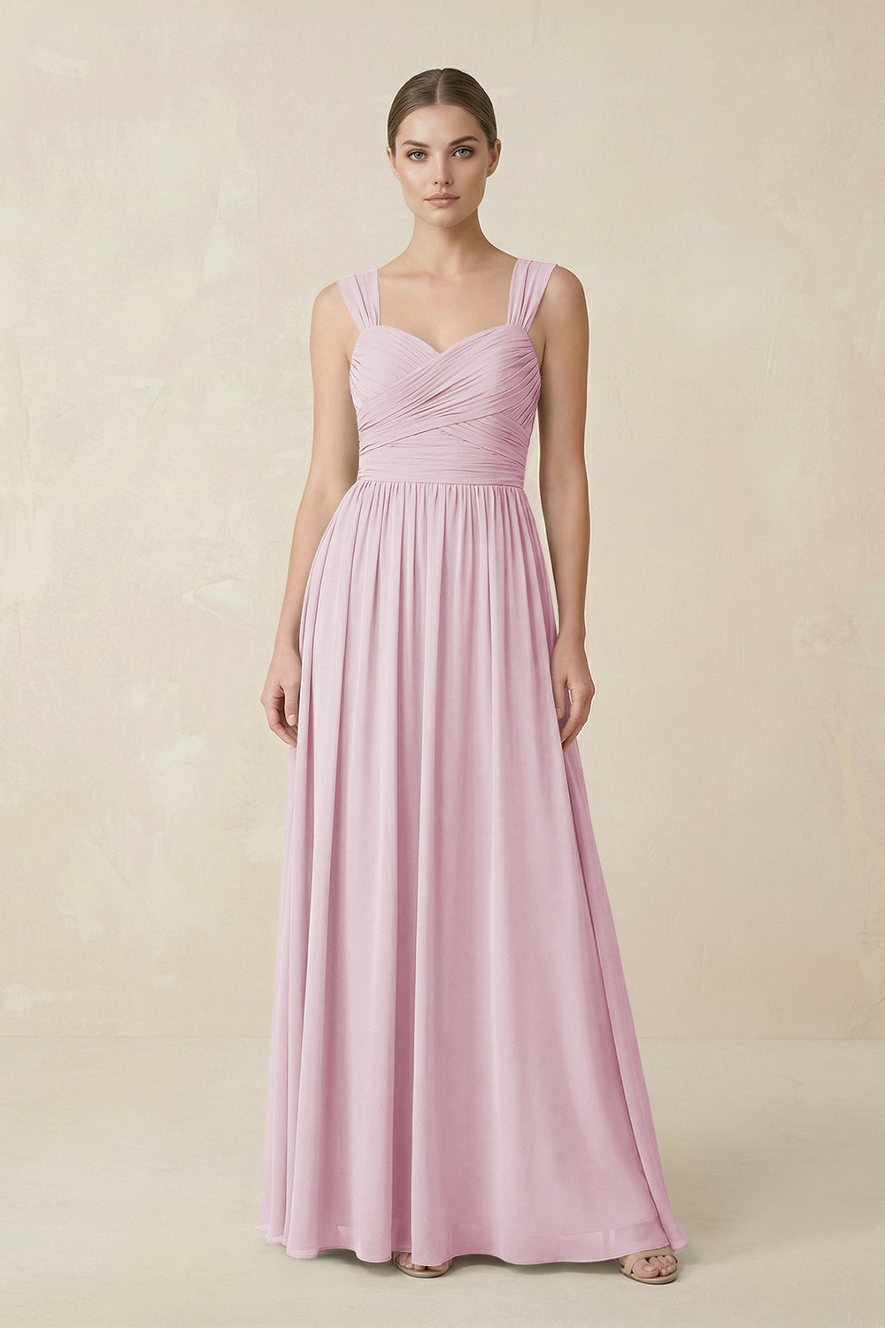 Sweetheart Pleated Chiffon A-Line Bridesmaid Dress in Candy Pink