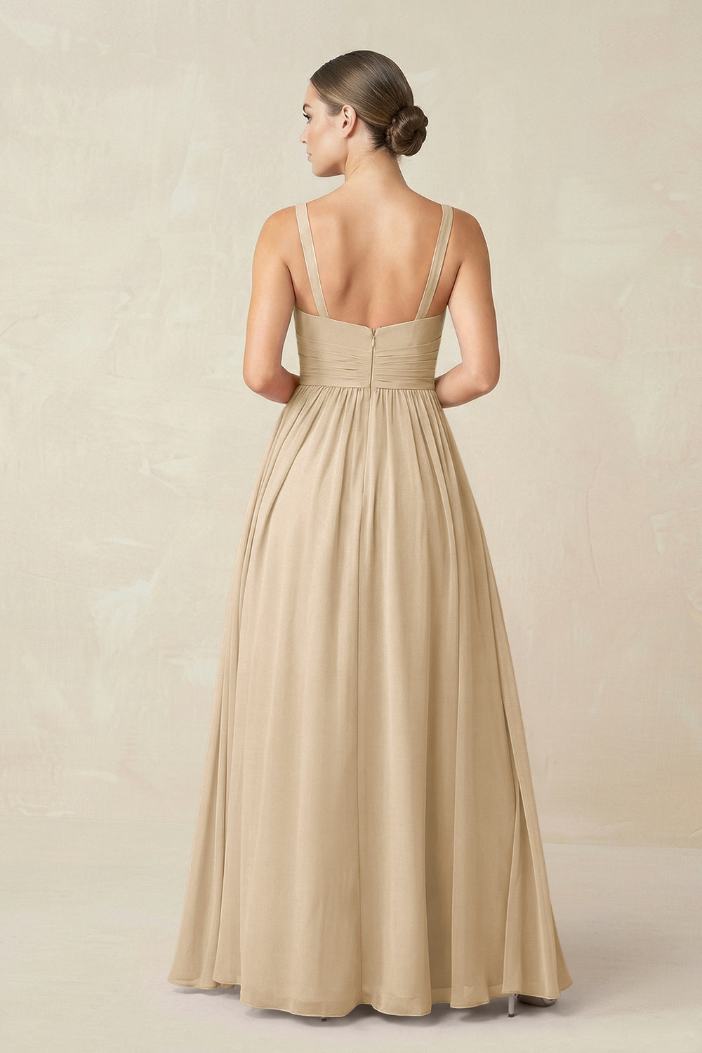 Sweetheart A-Line Chiffon Bridesmaid Dress with Slit in Champagne