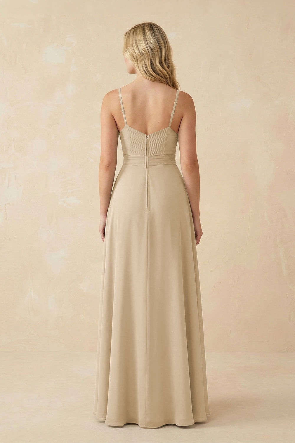 Sweetheart A-Line Pleated Chiffon Bridesmaid Dress in Champagne