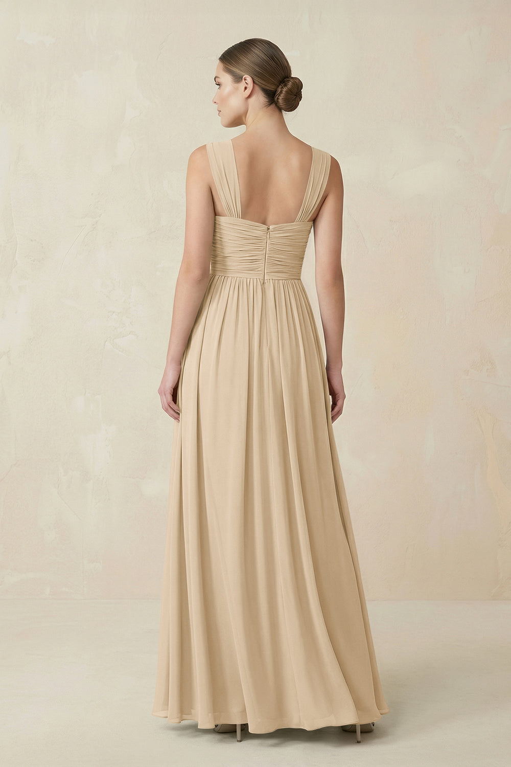 Sweetheart Pleated Chiffon A-Line Bridesmaid Dress in Champagne