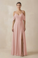 Chiffon A - Line Long Bridesmaid Dress in English Rose - KISS BRIDAL Bridesmaid Dresses