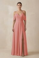 Chiffon A - Line Long Bridesmaid Dress in Mulberry - KISS BRIDAL Bridesmaid Dresses