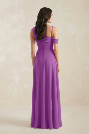 One-Shoulder Chiffon A-Line Bridesmaid Dress in Amethyst - SHE IS ME BRIDESMAID DRESSES